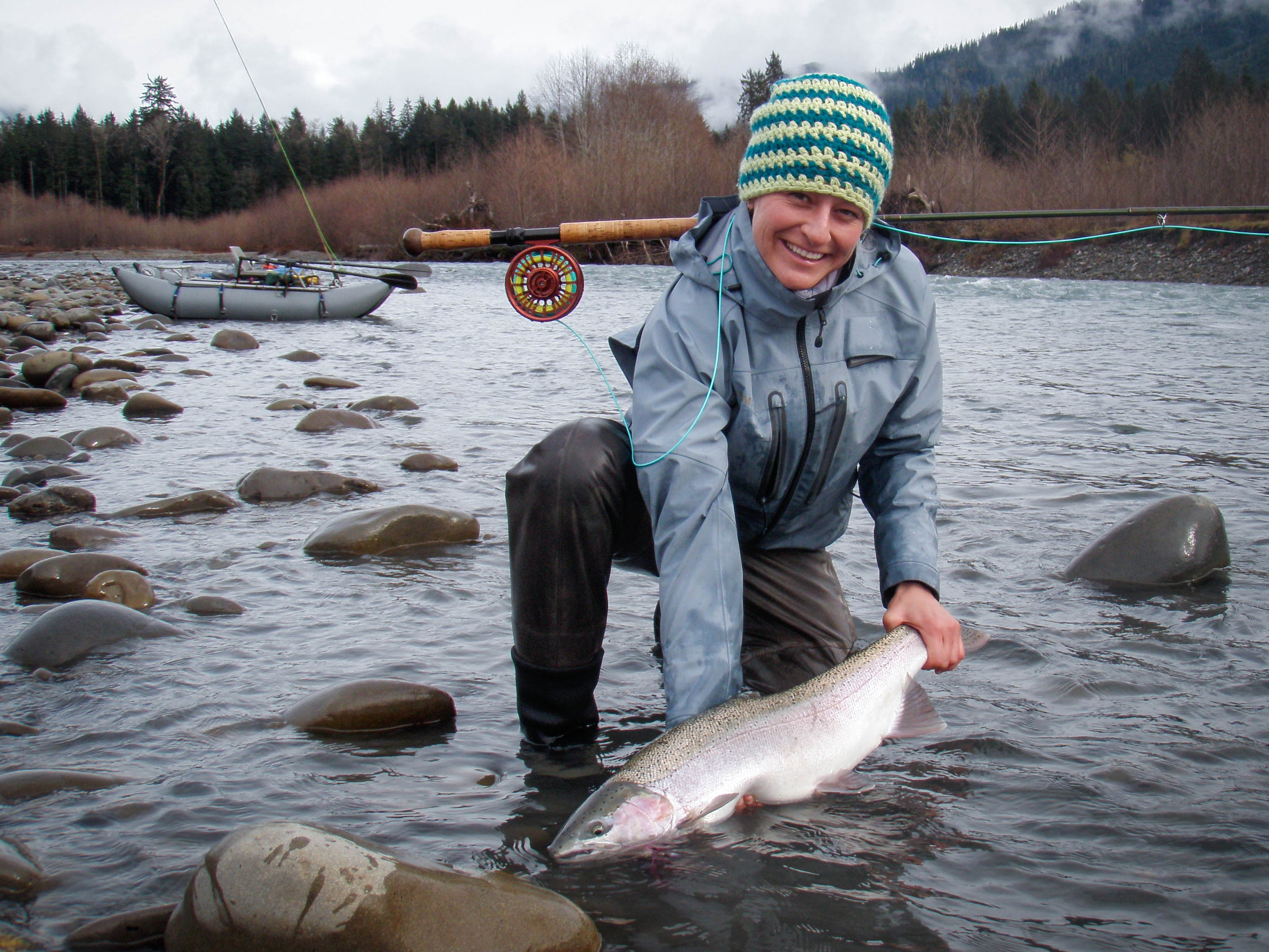 Featured Female Angler, Allison Oliver holding a perfect wild fish!